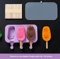 Moule à glace en silicone sans BPA, design animalier de dessin animé, fabrication artisanale OEM ODM, moules à sucettes glacées en silicone, fabricants de moules en silicone