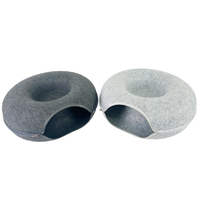 Nouveau design 2025 – Lit pour chat pliable et lavable, emballé en carton solide, forme donut, en feutre, avec housse amovible, toutes saisons, pour intérieur