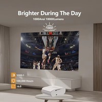 Projecteur X1 1000ansi avec Google TV, projecteur de données, meilleure qualité Full HD 4K, Android Wifi BT, projecteur de cinéma maison