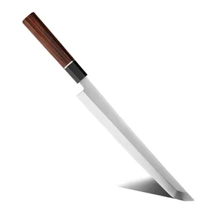Professional Japanese High Carbon Stainless Saya Scabbard Kitchen Sakimaru Sushi Knives with Rose Wood and Buffalo Horn Handle