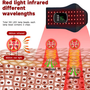 Sarung tangan terapi lampu merah 660nm 850nm, sarung tangan terapi cahaya merah penghilang nyeri tangan nirkabel dapat diisi ulang untuk jari pergelangan tangan - Product Image 2