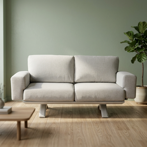 Sofá Cama Moderno de Tres Plazas, Tapizado en Cuero PU, Relleno de Espuma, Patas Metálicas, Respaldo Firme, Diseño Minimalista, Muebles para Sala de Estar - Product Image 3