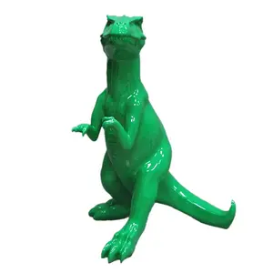 玻璃纤维动物雕塑摆件树脂动物恐龙狮子雕像糖果彩画道具花园雕塑