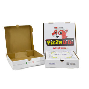 Kue Pizza makanan 10/11/12/13/15/16 "grosir Logo kustom cetak bergelombang kotak kemasan bergelombang Kraft murah - Product Image 5