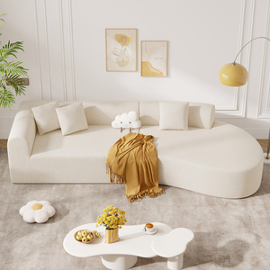 Canapé modulaire convertible et extensible, design moderne incurvé en forme de nuage, assise profonde, rembourrage en éponge, surdimensionné - Product Image 1