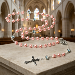 Rosario católico religioso grande, elegante y hermoso, de lujo, con accesorios de acrílico de colores y San Benito. - Product Image 3