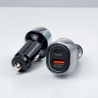 Chargeur de voiture personnalisé 65W USB-A et Type-C 2 ports, charge rapide, protection contre les surintensités, chargeur de téléphone pour prise allume-cigare