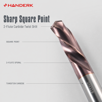 Foret hélicoïdal HANDERK à queue droite, foret hélicoïdal CNC en carbure de tungstène pour machines-outils