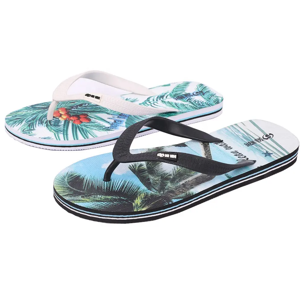 OEM ODM Men's Summer Beach Slippers Custom Logo Wholesale flip-flops slippers New Design For Men PE Flip flops Shoes