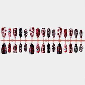 Halloween Press On Nails Set <b>Spider</b> Web Ghost Pumpkin False Nails Acrylic <b>Fake</b> Nails for Women Holiday Party Gift Wholesale - Product Image 3