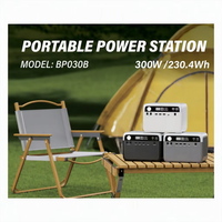 Estación de Energía Portátil LiFePO4 de 230 Wh, 300 W CA, Carga de 50 W, 40 W Solares MPPT, Luz LED, USB DC, 3 kg, Mini, para Campamento, Emergencias al Aire Libre