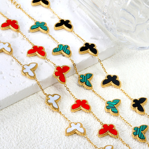 <b>Butterfly</b> Element Stainless Steel Bracelet For Women Fashionable Elegant Simple Design <b>Light</b> Luxury Style Jewelry Accessory - Product Image 1