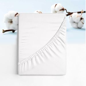 Custom <strong>Size</strong> Hotel <strong>Fitted</strong> <strong>Sheet</strong> Twin Full Queen <strong>King</strong> White Cotton Bed Stretchy <strong>Sheet</strong> - Product Image 5