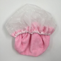 Personnalisé Femme Luxe Imperméable Eva Microfibre Tissu Doublé Bonnets de Douche Xl Extra Large Jumbo Réversible Cheveux Bonnet de Bain