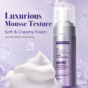 Mousse <span class=keywords><strong>detergente</strong></span> <span class=keywords><strong>viso</strong></span> al resveratrolo e NMN, schiuma morbida e cremosa, delicata purificazione dei pori, <span class=keywords><strong>detergente</strong></span> quotidiano per la cura della pelle. - Product Image 1