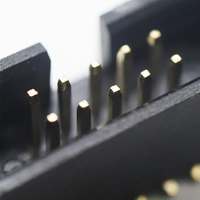 Simple Double Rangée Pas 1.27mm Hauteur 4.9mm 5.5mm Positions 06-100Pins JTAG Socket Simple Horn Black Box Header SMT Connector