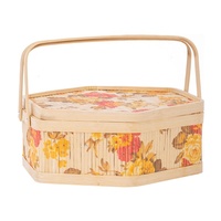 Geweven Opbergmand Weven Bamboe Doos Picknickmanden Set Twee-Tier Bamboe Fruitmand