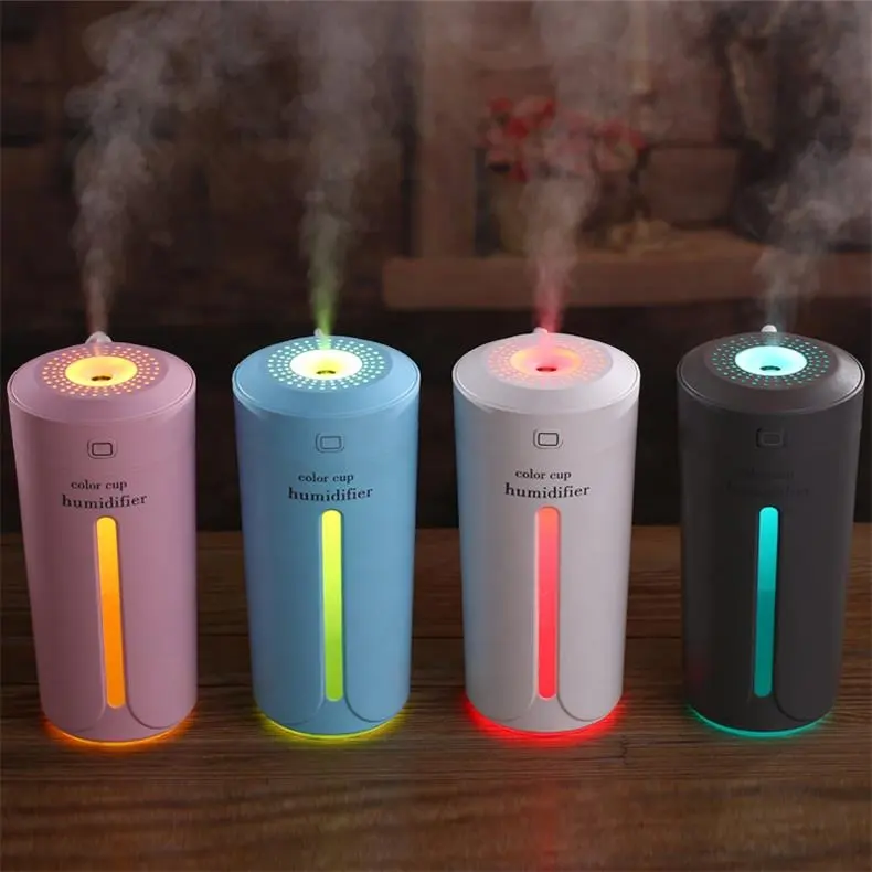 7 Colors Led Light Car Air Humidifier H2o USB Charger Ultrasonic Cool Mist Nebulizer Portable Mini Humidifier For Room Office