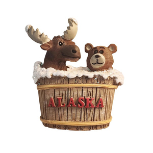 Globo de nieve en miniatura personalizado, oso de alce, figuritas de animales para decoración del hogar, Canadá, Alaska, Suecia, regalo, globo de nieve de resina de cristal a la venta - Product Image 3