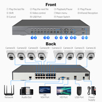 Système de caméra de surveillance CCTV Techage avec détection faciale en intérieur, 4K, 16 canaux, NVR, caméra IP PoE, kit dôme 8MP, 16 caméras 8MP