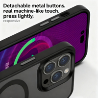 Étui de téléphone magnétique mat antichoc en TPU+PC ultra-fin, personnalisable avec logo couleur et peinture UV, pour 13/14/15 Pro Max et 14 Plus