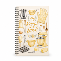 Carnet de recettes personnalisé A5 à spirale, livre de cuisine, journal, planificateur de recettes, journal de cuisson, impression