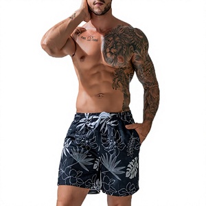 Men's Tropical Print Beach <b>Shorts</b> Drawstring Swim Trunks Quick Dry Breathable Loose Fit with Lining - Product Image 3