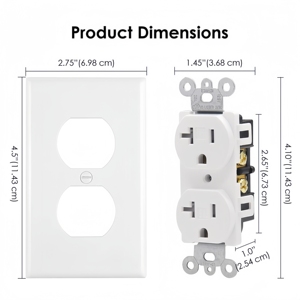Cho ul được liệt kê 20A 125V NEMA 5-20r có thể khóa tường ổ cắm chúng tôi tiêu chuẩn trang trí chống Làm xáo trộn Duplex receptacles - Product Image 2