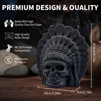 Sifflet en poterie blanche Crâne effrayant, gadget anti-stress, ocarina aux sons étranges, sifflet de la mort aztèque fantomatique, nouveauté d'Halloween