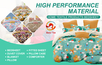 Parure de lit en microfibre de haute qualité à motif floral imprimé dispersé, couleurs vives, fabrication professionnelle, pour Dubaï