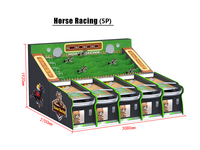 RongXiang Simulador de Carreras de Caballos Personalizable para Cinco Jugadores, Máquina Recreativa Electrónica de Carnaval, Operada con Monedas, Juego de Interior Metálico, Inglés 1