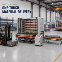 Système de stockage de tôles PLC à écran tactile 6000x2500mm, entrepôt automatisé pour tôles d'acier, capacité de charge 5000kg, compatible ERP WMS
