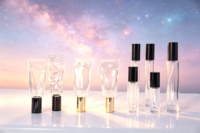 Botellas de Perfume de Vidrio Cuadradas Recargables, Únicas, Vacías, Personalizadas, de Lujo, Mate, de 5, 10, 20 y 30 ml, a Prueba de Fugas, para Crema para el Cuidado de la Piel