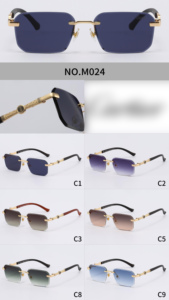 نظارات شمسية كلاسيكية ذهبية من ماركة Crti، نظارات فاخرة ذات علامة تجارية، نظارات شمسية مصممة، نظارات معدنية بدون إطار، نظارات واقية من الأشعة فوق البنفسجية - Product Image 2