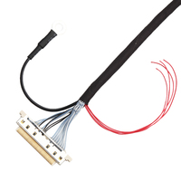 Assemblage de câble coaxial LVDS micro personnalisé 40 broches pour moniteur LCD 15.6 pouces avec connecteur d'affichage à pas de 0.5mm