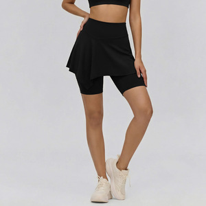 Falda de tenis 2 en 1 de cintura alta para mujer, levanta glúteos, ropa de yoga y fitness, nailon y elastano, elástica en cuatro direcciones, legging ajustado con falda - Product Image 6