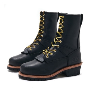 Wholesale Elkland Men's Custom Full Grain <b>Leather</b> Lace-Up <b>Work</b> <b>Boots</b> Steel Toe Safety Shoes Industrial Architectural Use Model - Product Image 4