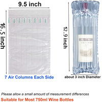 Protection de bouteille de vin à prix d'usine, protection de bord, résistance aux chocs, amortissement, sac à colonne d'air gonflable, matériau HDPE
