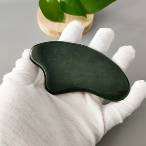 Nephrit-Jade Gesichtsmassage-Werkzeuge Handgefertigtes Jade-Guasha-Brett SPA Akupunktur-Therapie-Tools Gesichts-Hetian-Jade Gua Sha Werkzeuge - Product Image 2