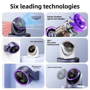 Ventilador pequeño con control remoto, carga USB, pantalla digital, Turbo, cocina, baño, ventilador pequeño montado en la pared - Product Image 3