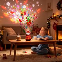 Projecteur LED de Noël alimenté par USB, ABS, à changement de couleur, motifs rotatifs dynamiques, 16 diapositives à thème, cheminée, nuit, Halloween