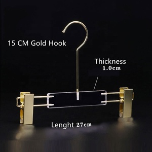 Sang Trọng Trong Suốt Acrylic Trẻ Em Quần Áo Móc Vàng Bạc 10Cm 15Cm Móc Duy Nhất Lớp Áo Hiển Thị Cho Quần Áo Cửa Hàng Tường - Product Image 6