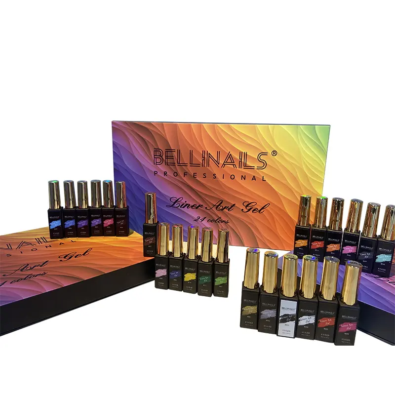 Bellinails Private Label hot selling painting uv gel nail polish disco liner art gel liner nail art 24 Colors Set
