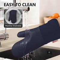 Gants de cuisine en silicone résistants à la chaleur, avec logo personnalisé, résistants à 500 degrés, imperméables, rembourrage en polyester, lavables en machine