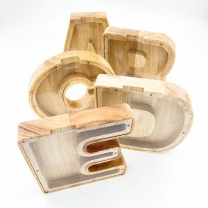 Personalizzato <span class=keywords><strong>in</strong></span> <span class=keywords><strong>legno</strong></span> lettera porta soldi personalizzabile nome e testo decorativo salvadanaio regalo con forma di lettera a a forma di animale Z - Product Image 6