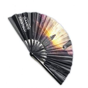 Grand Ventilateur Pliable de 33 CM avec Poignée en Bambou Écologique, Impression Personnalisée Style Féerique et Grand Son de Clapet - Product Image 1