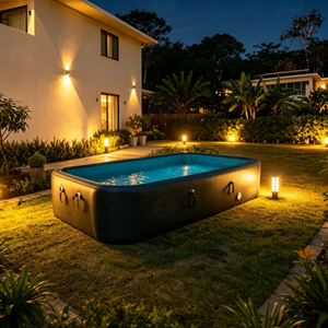 <span class=keywords><strong>Piscine</strong></span> <span class=keywords><strong>gonflable</strong></span> <span class=keywords><strong>rectangulaire</strong></span> d'extérieur pour adultes et familles, en PVC épais, pliable, hors sol - Product Image 4