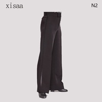 Pantalon de danse latine moderne pour hommes, haut de gamme, compétition, noir