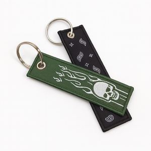 Etiqueta Personalizada para Llavero Roja con Diseño de Ari, Llavero Tejido Bordado al por Mayor en China - Product Image 4