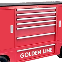 Chariot d'atelier mobile tout-en-un Goldenline avec table de travail, roues freinables, tiroirs et panneau de suspension pour un espace de travail plus propre et plus efficace